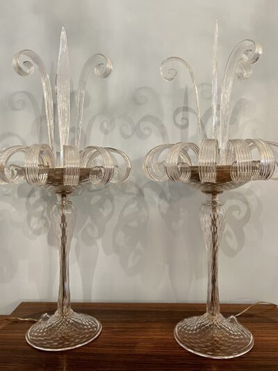 Murano, Rare Pair Of Glass Girandoles