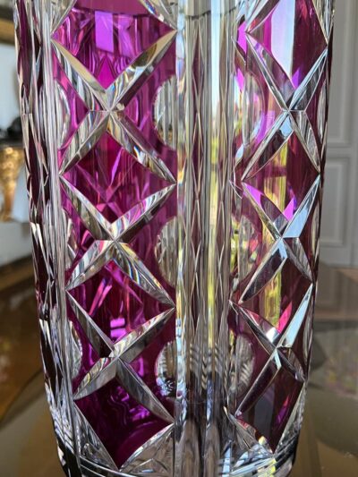 Large Cut Crystal Vase By Val Saint Lambert
