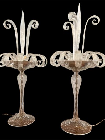Murano, Rare Pair Of Glass Girandoles